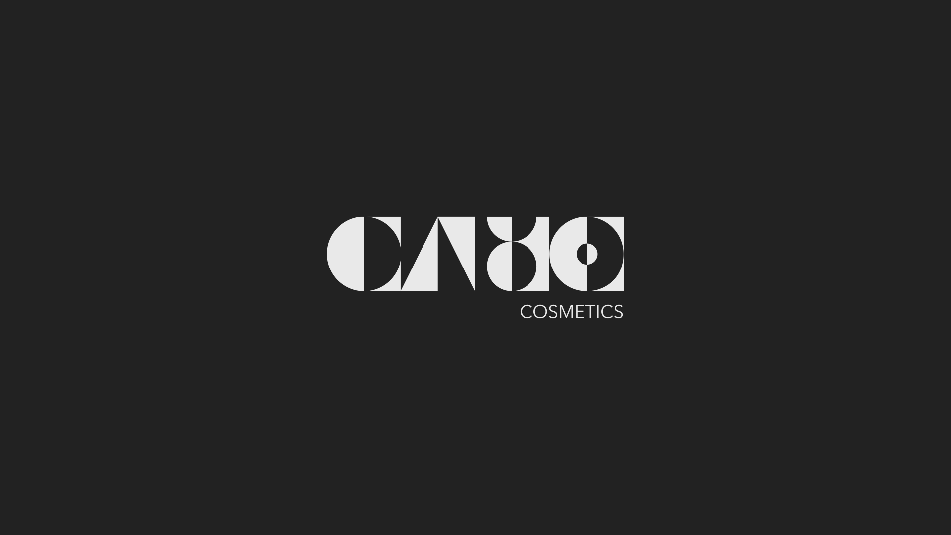 White logo Cabo Cosmetics on black background