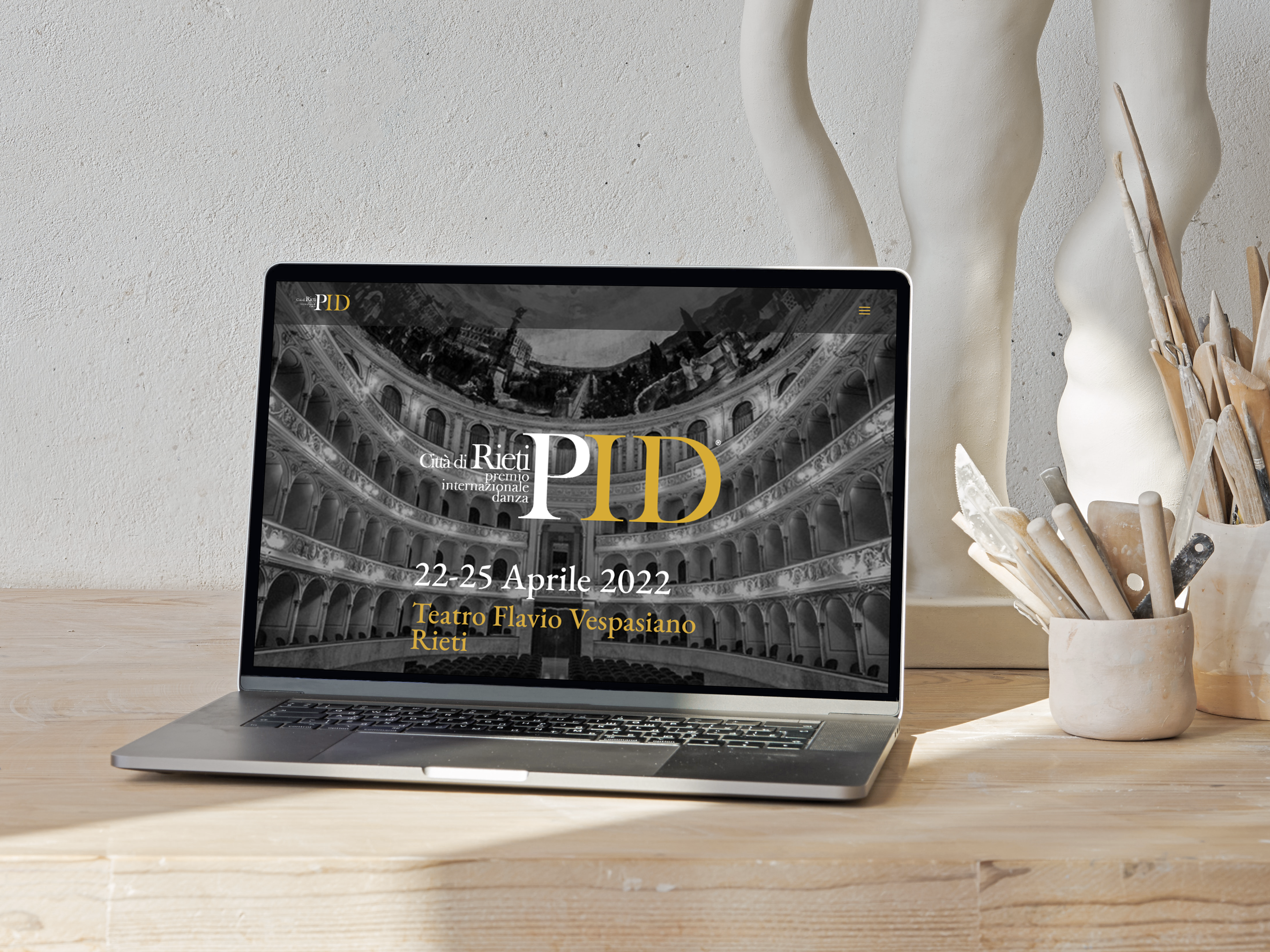 PID Rieti website, laptop mockup